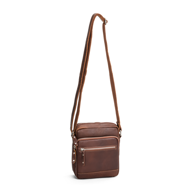 Florence skulderveske i skinn 15,6" Cognac
